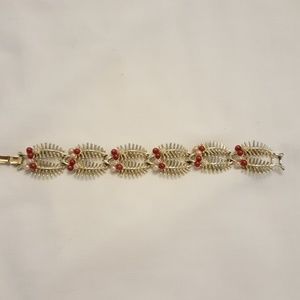 Vintage Coro red/White bead bracelet circa 60s